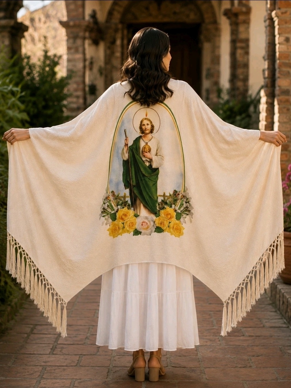 Saint Jude - San Judas Tadeo - Women's Religious Rebozo -shawl -pashmina- wrap